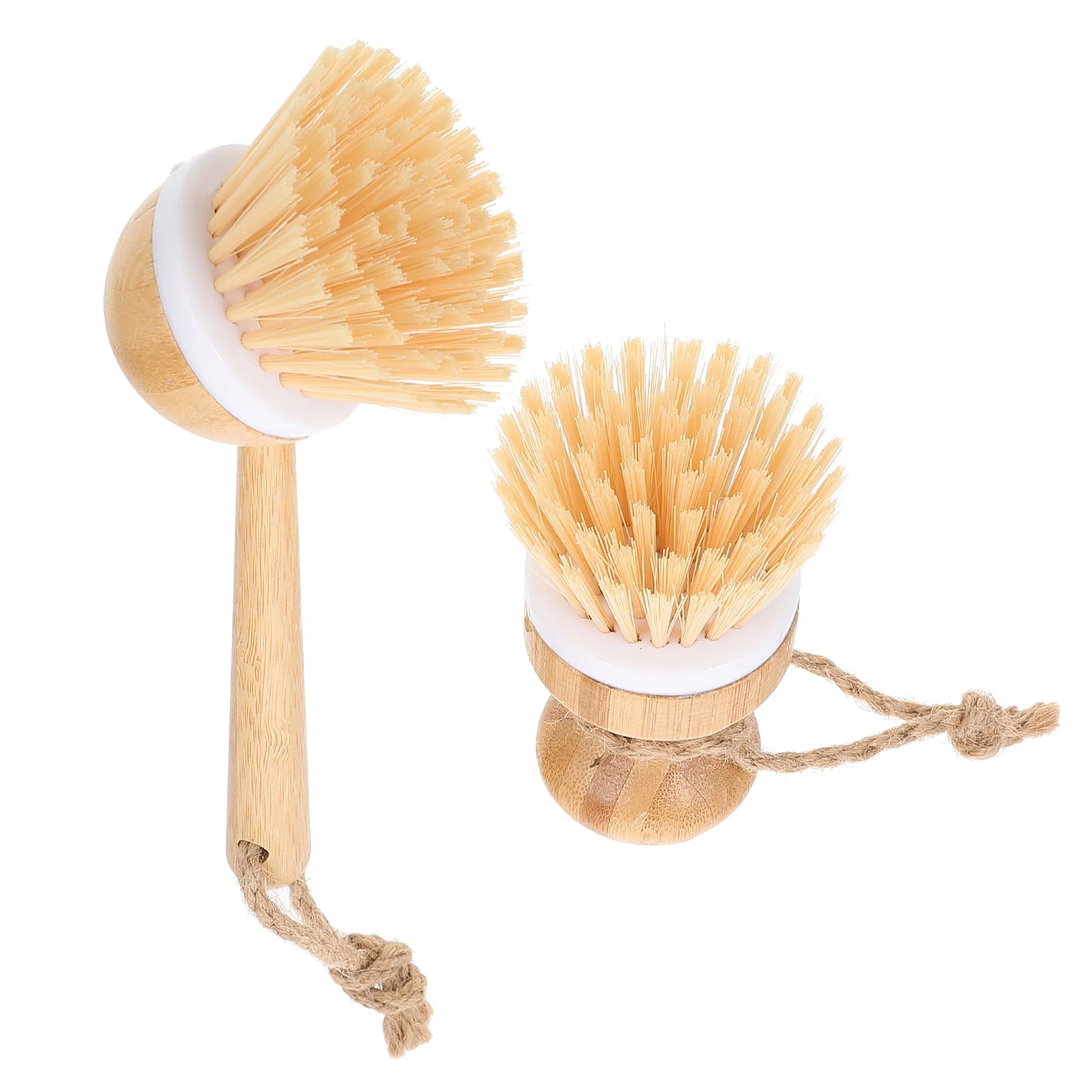 

2 Pcs Bamboo Pot Brush Convenient Wok Dish Portable Multifunction Grove Cleaning Products Supply