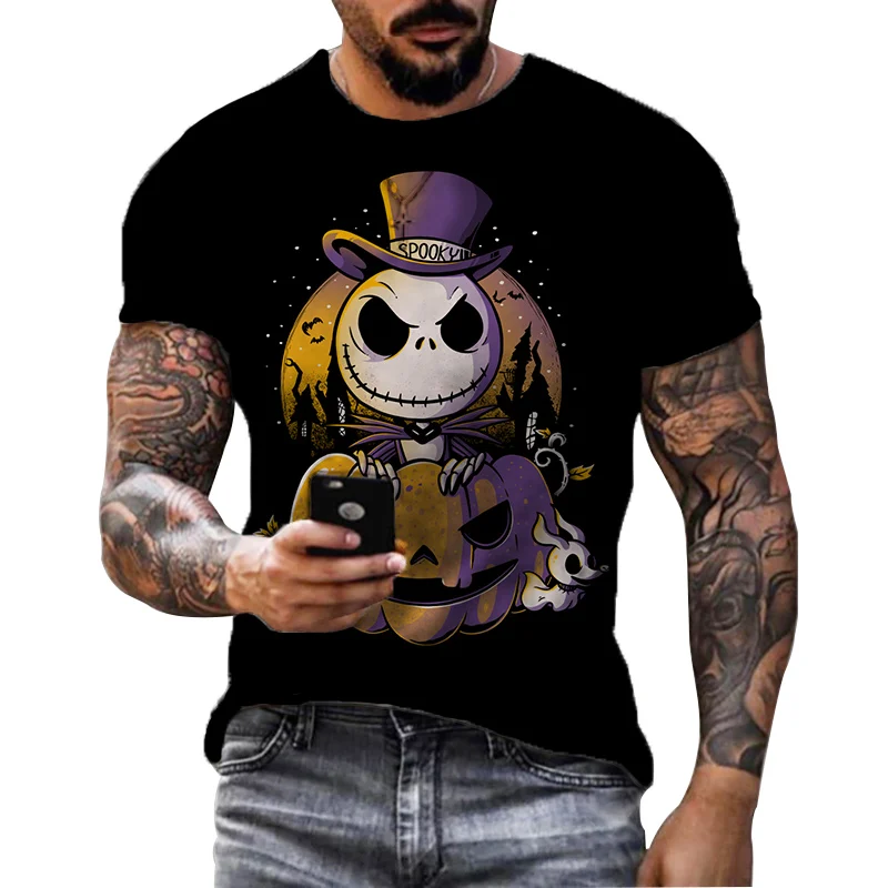 

2022 Horror Halloween ghost series face t-shirt art women graphic Fashion male tee top tshirt quick dry