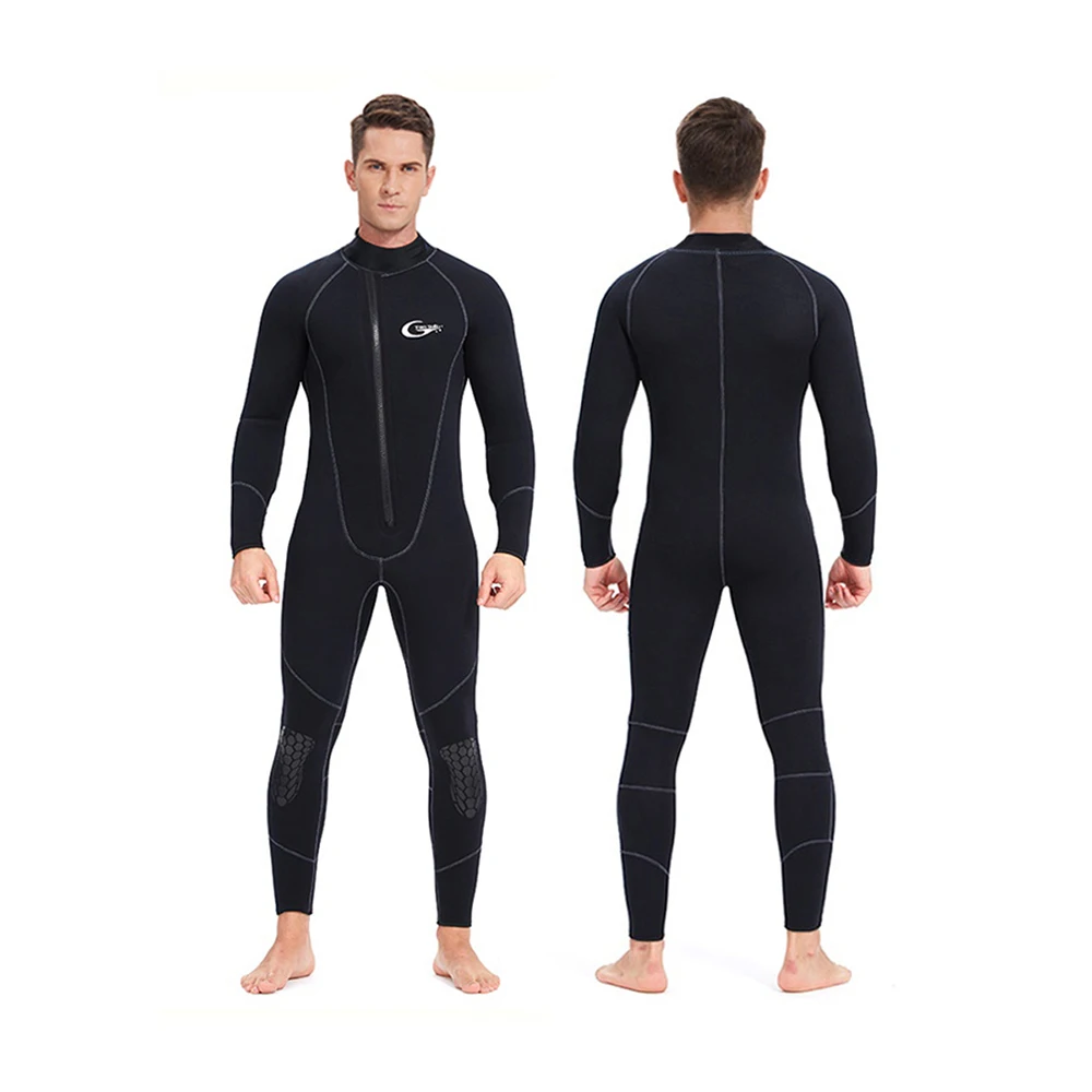 

Men Women's Wetsuit Long Sleeve Warm Swimsuit Unisex Adult 5mm Neoprene One-piece Front Zipper Cold Proof Fishing Diving Suit