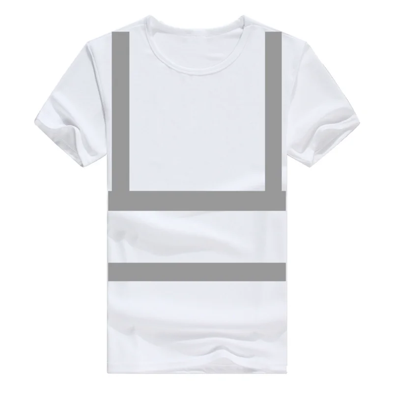 Plus Size 4XL Reflective Shirts High Visibility Short Sleeve T Shirts with Reflective Tape for Men and Women Workwear Shirt