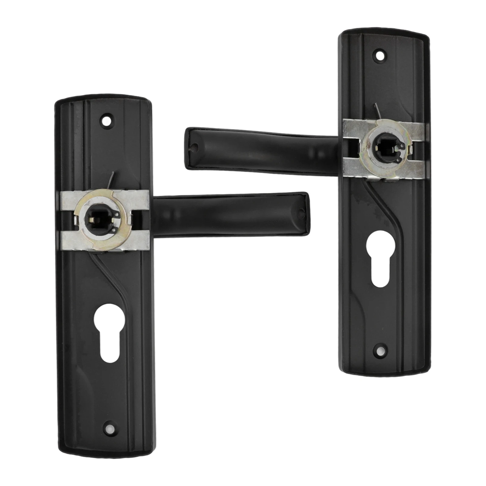 Door Handle Lock Keys Set Smoothly Rotating Manganese Steel Bedroom Door Lock Set Black Thickened Handle for Livingroom
