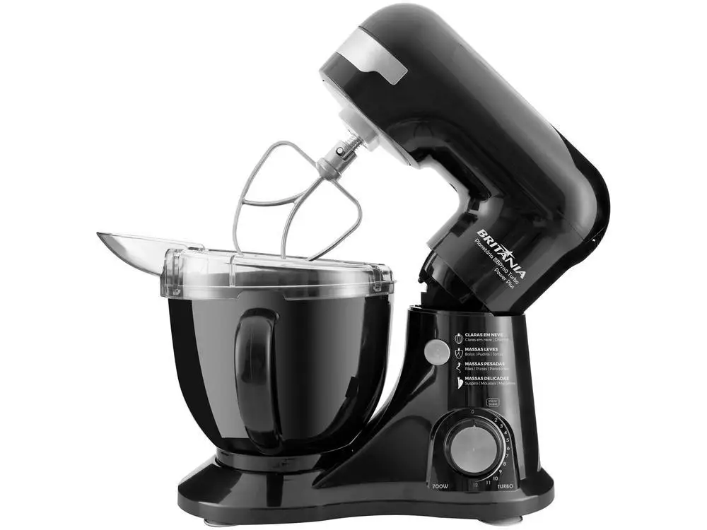 Batedeira Planetária Britânia Preta 700W - 110V 2