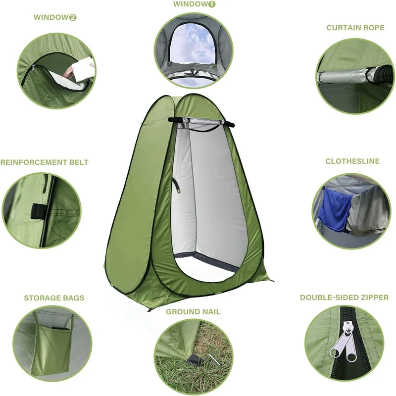 Portable Outdoor Camping Shower Tent with Carrying Bag for Beach