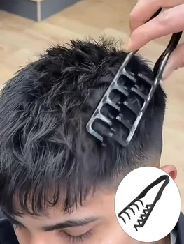 Pettine per lo styling dei capelli da uomo, a forma di V, per modellare e fissare i capelli, strumento fai-da-te per acconciature, per volume, frangia e linea dei capelli, per salone