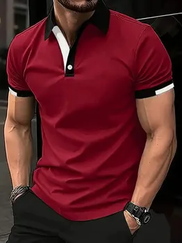 Polo hombre color sólido 3D talla grande verano