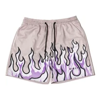 2023 Mesh Breathable Men Shorts GYM Basketball Running Quick-Drying Shorts Baggy Flame Print Fashion Shorts Summer Shorts 1
