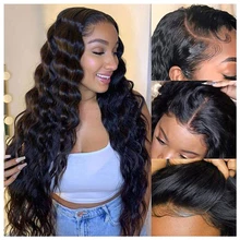 

13x4 HD Transparent Lace Front Human Hair Wigs Deep Wave Lace Frontal Wig For Women Pre Plucked 34inch Brazilian Human Hair wigs