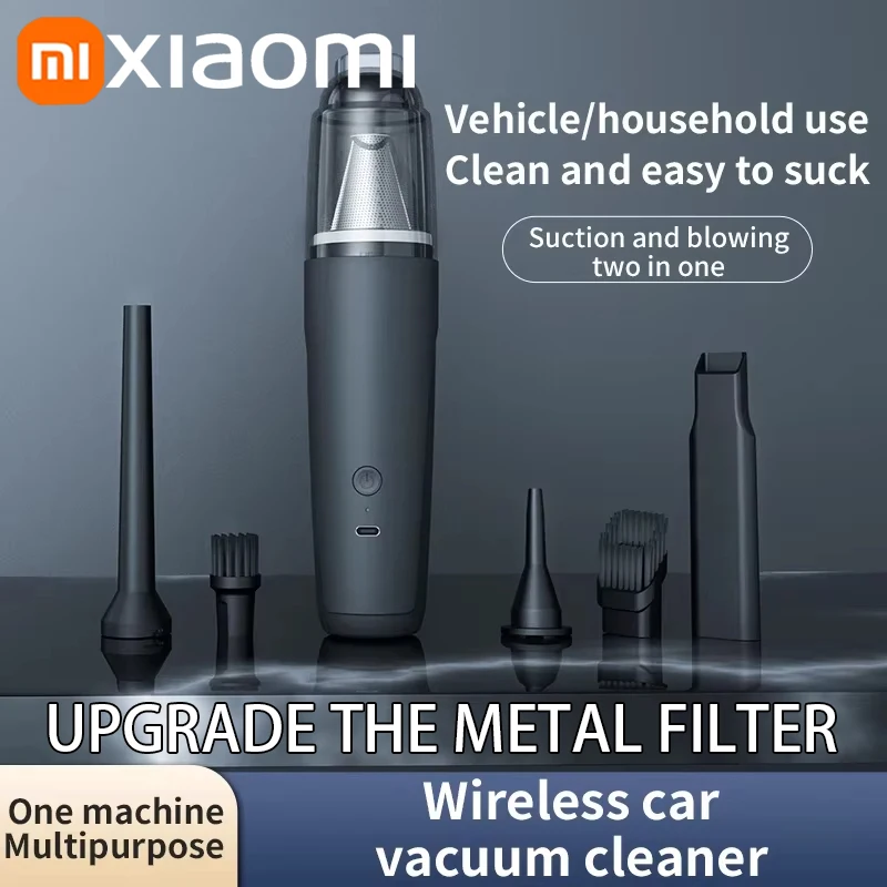 Xiaomi Car Vacuum Cleaner Metal Filter Charging High Power Wireless Portable High Suction Dust Mini Car-use Vacuum Cleaner