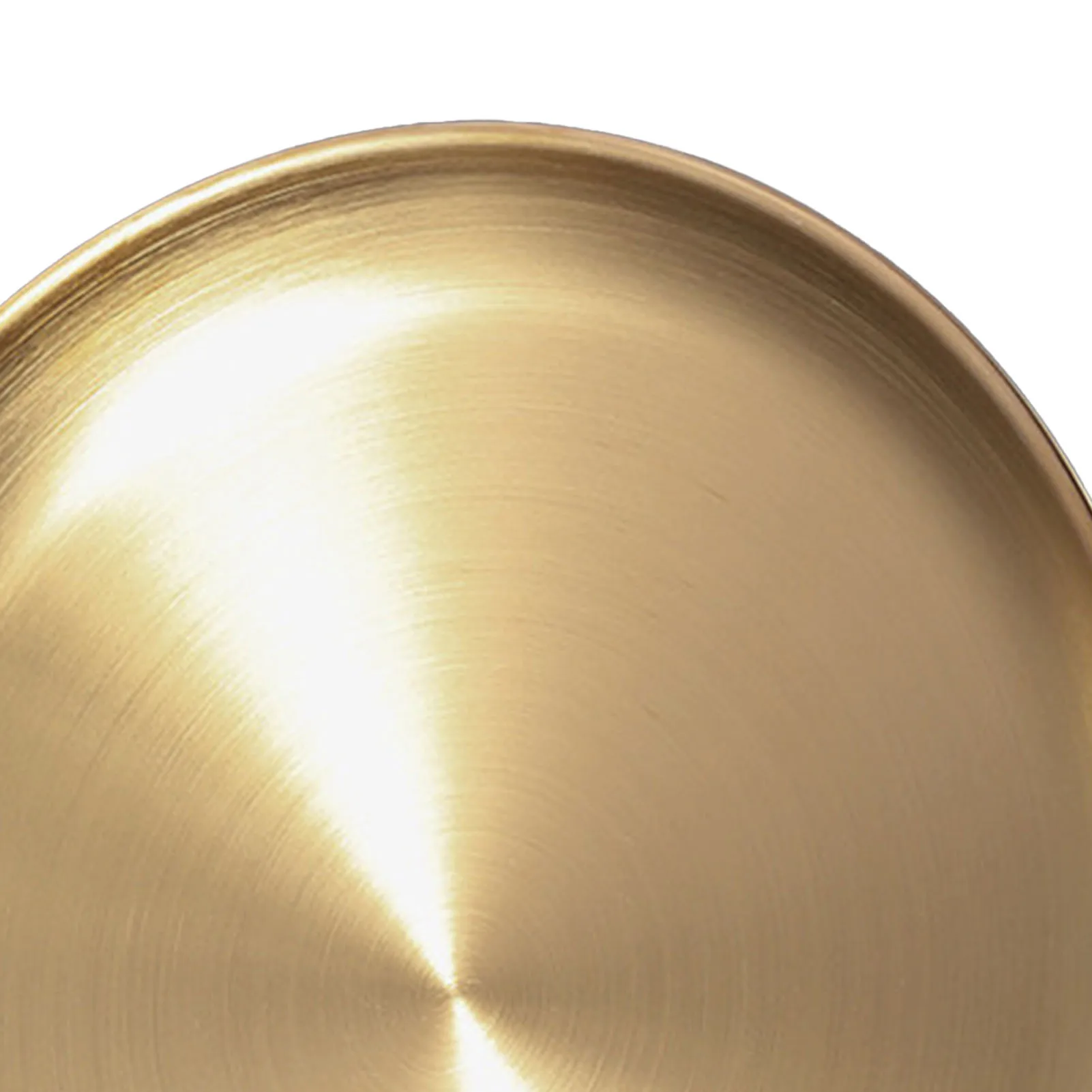 Golden Plate Stainless Steel Plate Golden Metal Round Dinner Dishes Reusable Rustproof Serving Tray for Home Kitchen Party