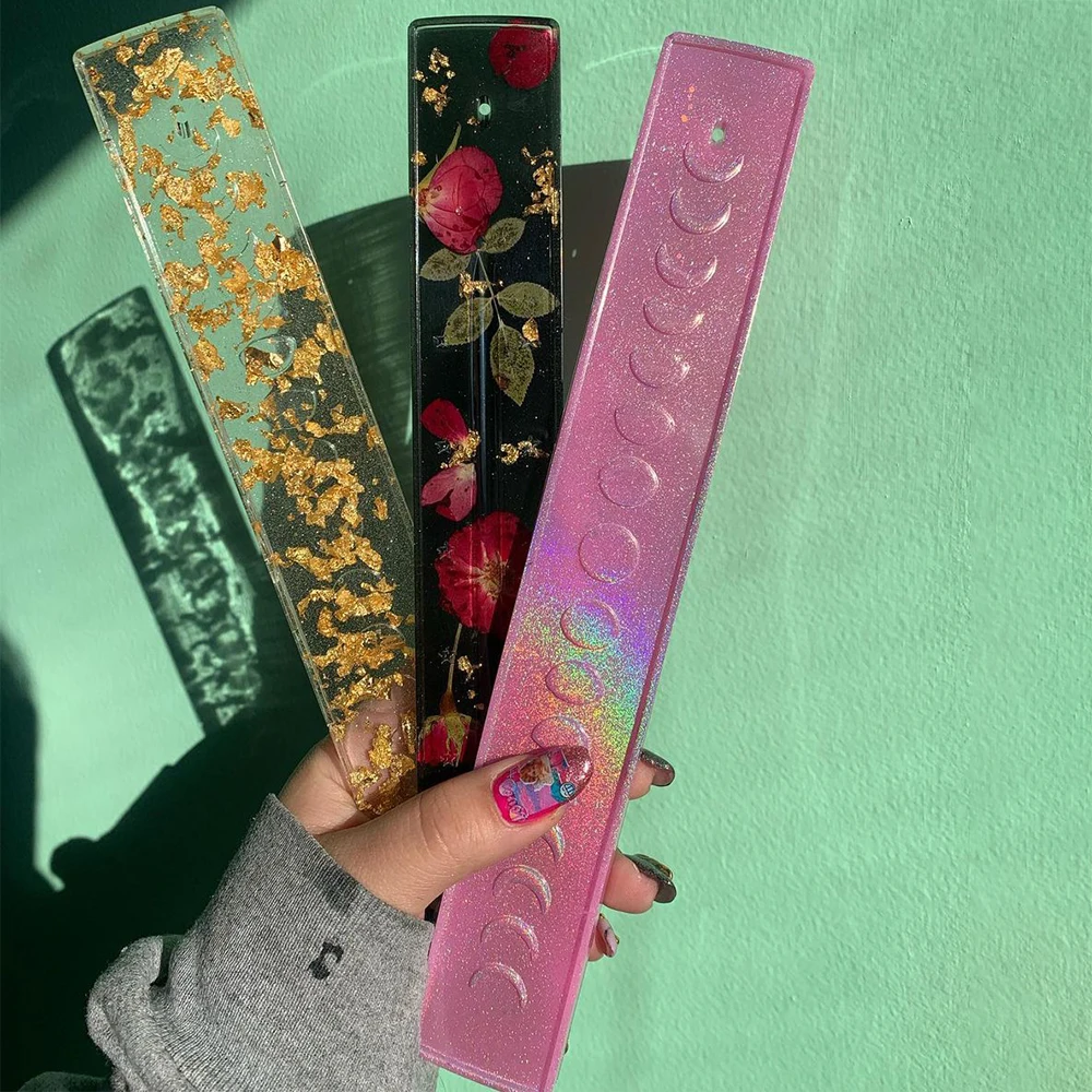 Moon Star Incense Holders Silicone Mold Burners Sticks Tray Resin Epoxy Mould Homemade Plaster Cement Concrete Molds Supplies