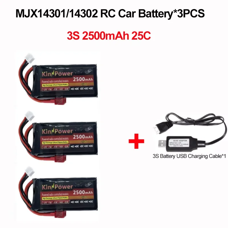 Batterie LiPo 3S 2500mAh pour Voiture RC - Lot de 3