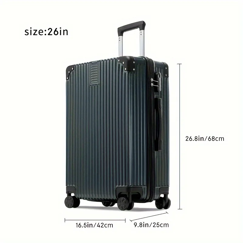 

20/22/24/26 Inch Trolley Suitcase, Large Capacity Luggage Case, Travel Luggage With Wheels & Password Lock