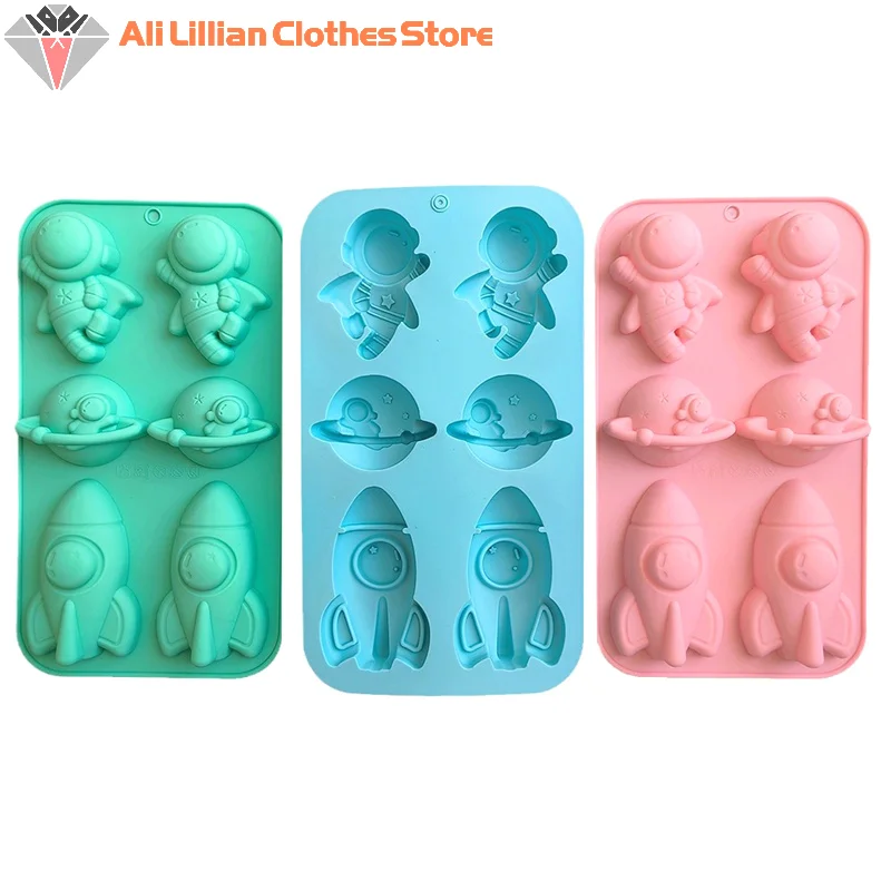6 Company Astronaut Rocket 760 Silicone Mold Baking Cake Mold Pudding Bread Baking Pan Soap, cake mould