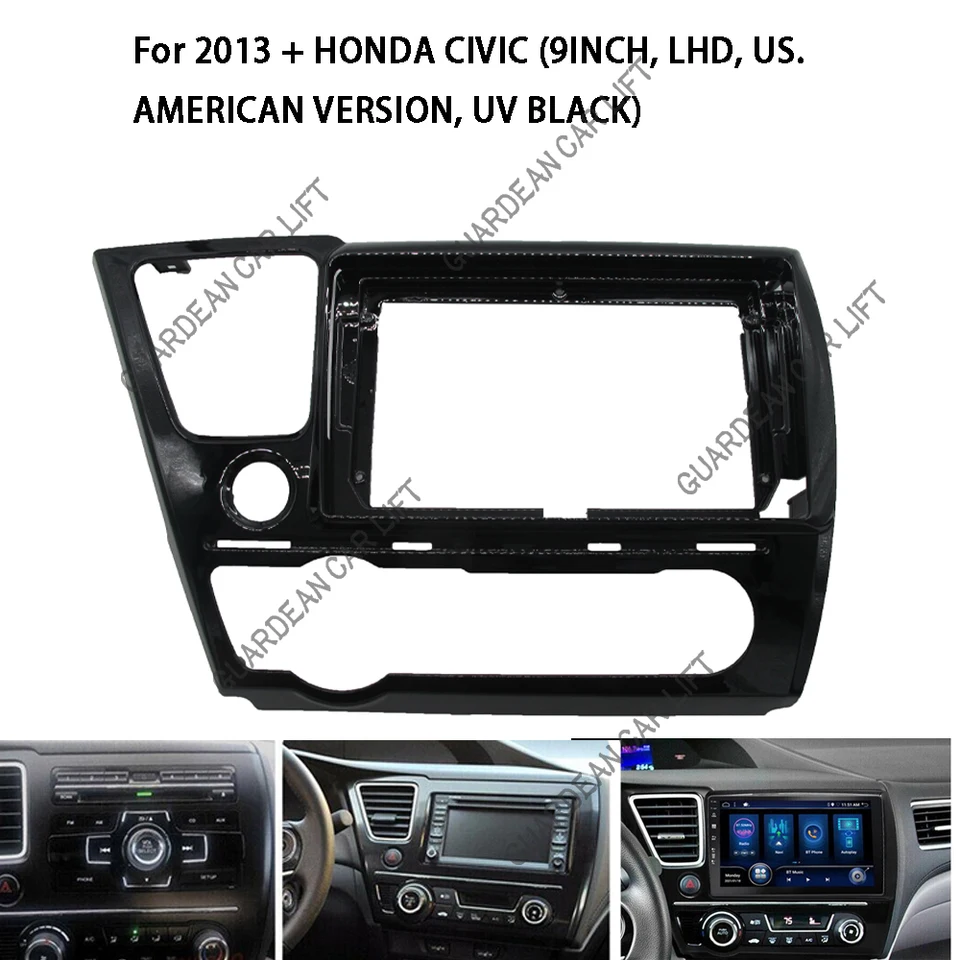 Kit Radio 22,9 Cm Compatible Avec Honda Civic Hatchback 2012 Autoradio Android GPS Lecteur MP5 Cadre Boîtier Unité Centrale 2 DIN Panneau De Couverture De Tableau De Bord (couleur : Avec Câble