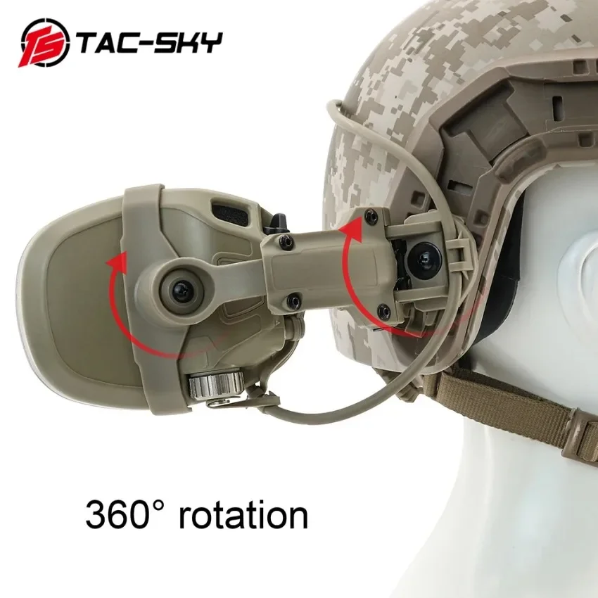 TAC-SKY Tactical Headset AMP Communication Noise-Canceling Pickup Shooting Headset and ARC Helmet Rail Adapter Civilian Version