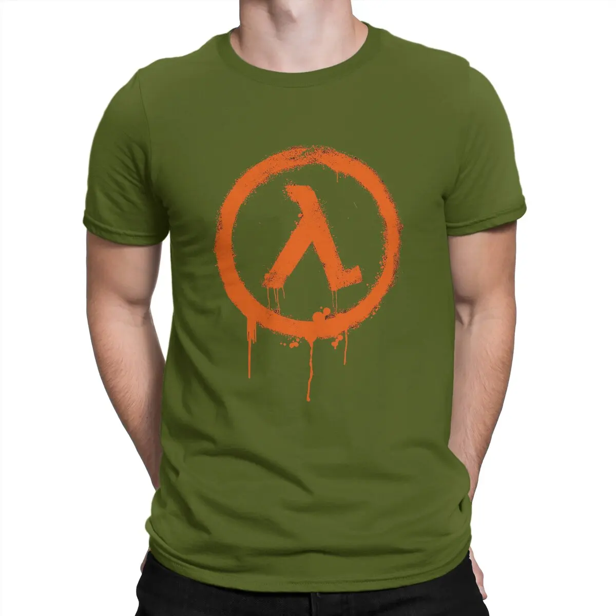 thumbnail image 1 of Camiseta Rise Shine para hombre, Half Life, vintage, de algodón puro, cuello redondo, manga corta, estampada, 1 of 7