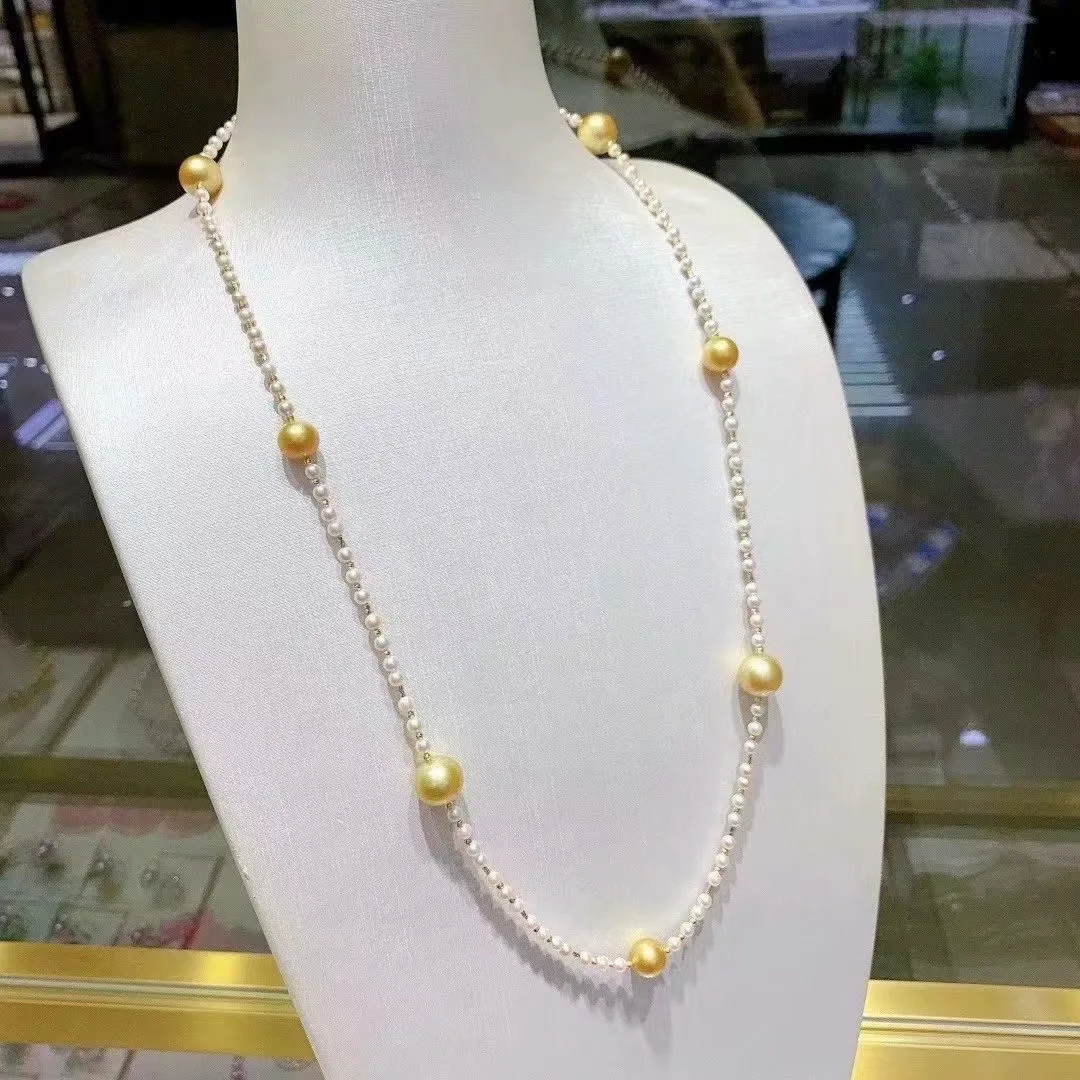 

Top quality mixed color pearl sweater chain comparable to seawater is worth collecting for every woman