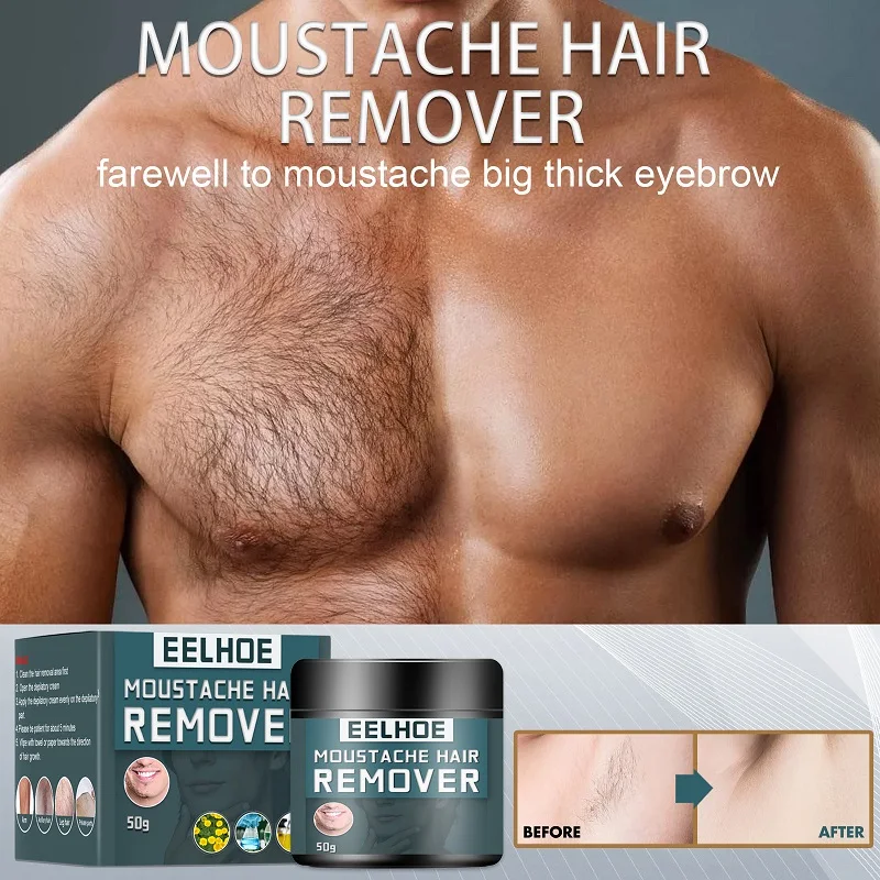 Men's Permanent Hair Removal Cream Removal Inhibitor Facial Beard