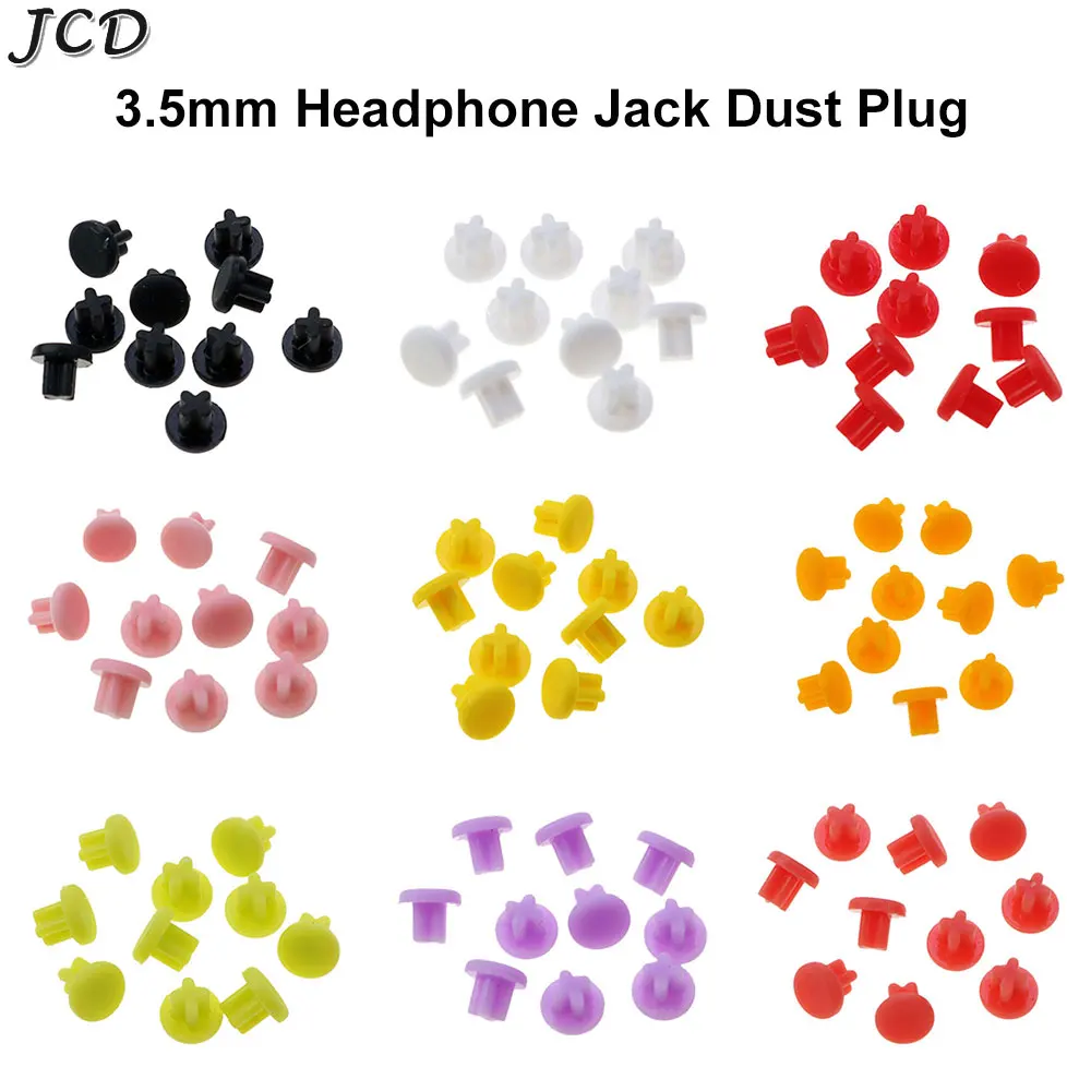 JCD 10CPS 3.5mm Silicone Headphone Jack Dust Plug Hole Plug Audio Microphone Interface Stopper Laptop Dust Plug Interface Cover