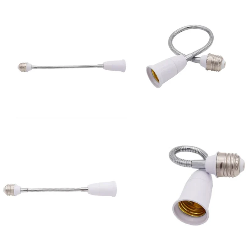Lamp holder lamp bulb holder socket converter lamp base lamp socket adapter led lamp base lamp socket extender 6 size flexible LED light bulb base E27 to E27 extension extender adapter AC power socket screw holder converters lamp adapter
