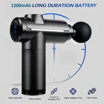 Massage Gun Deep Tissue Muscle Percussion Massager, 32 Speeds with LCD Touch Screen 8 Heads Shoulder Body Neck Back Relaxation 6