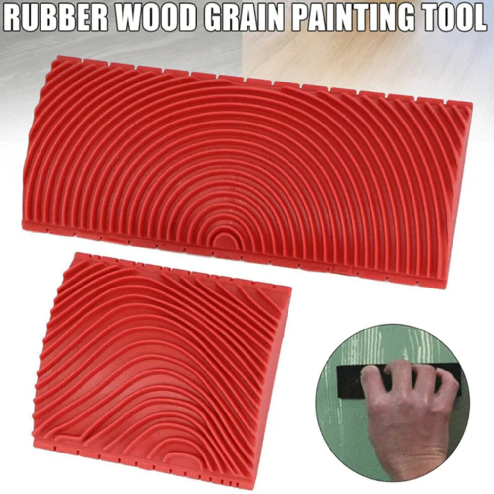 2PCS Wood Graining Painting Tool  Wood Grain Tool Household Wall Art Paint Wood Grain Pattern Rubber DIY Graining Painting Tool wood roller texture tool grain graining painting pattern effect set embossing knurling kit stone brick stamp concrete rubber it