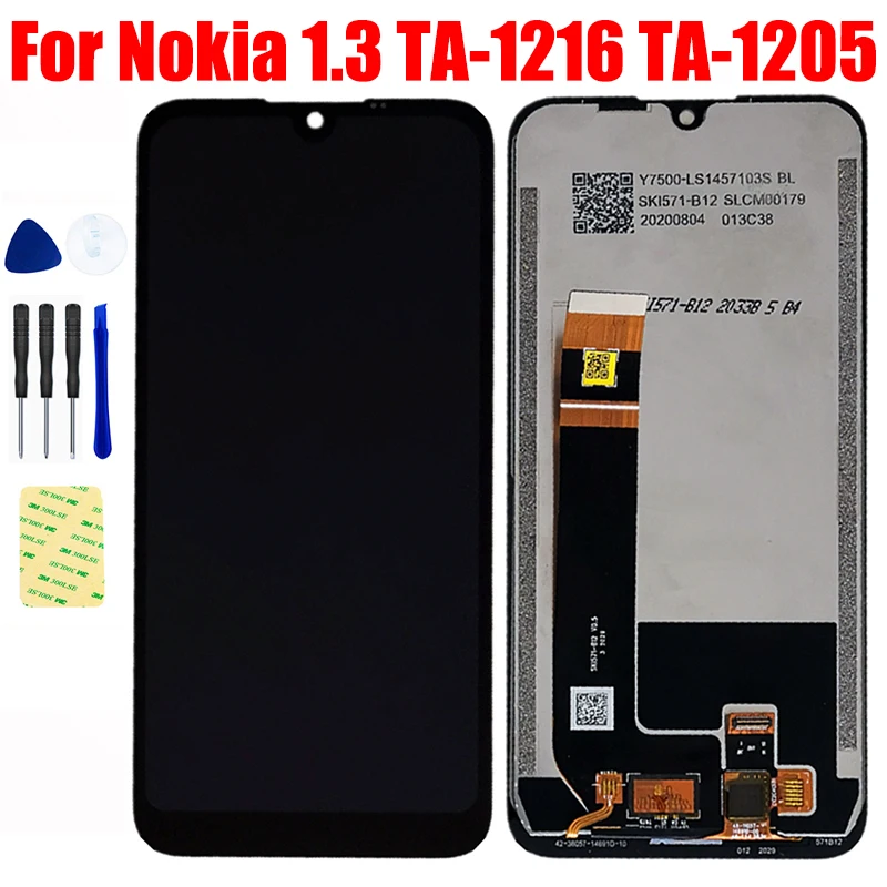 

ЖК-дисплей 5,71 дюймов для Nokia 1,3 TA-1216 TA-1205, панель монитора, экран, модуль, матрица с сенсорным экраном, дигитайзер, стекло в сборе