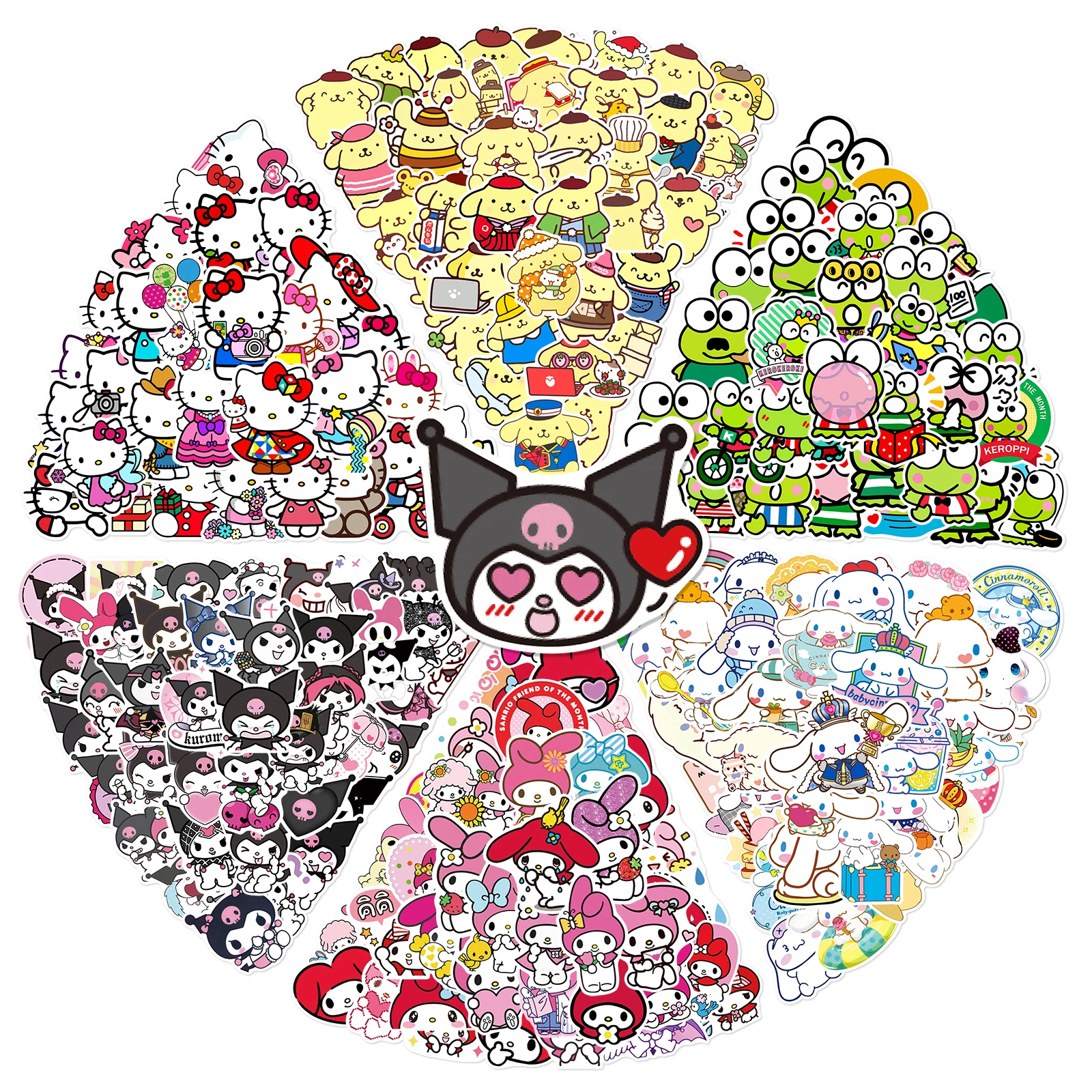 10 30 50pcs anime kawaii 50pcs Children Stickers Cartoon Kuromi My Melody Cute Decals Toys for Girl Laptop Kawaii Aesthetic Anime Decoration Kids Sticker