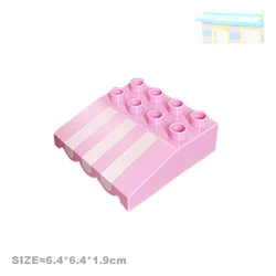 Big Building Block Accessories for Kids - Houses & Villas Construction Set with Rotating Gear Connections (Sunshade Pink)