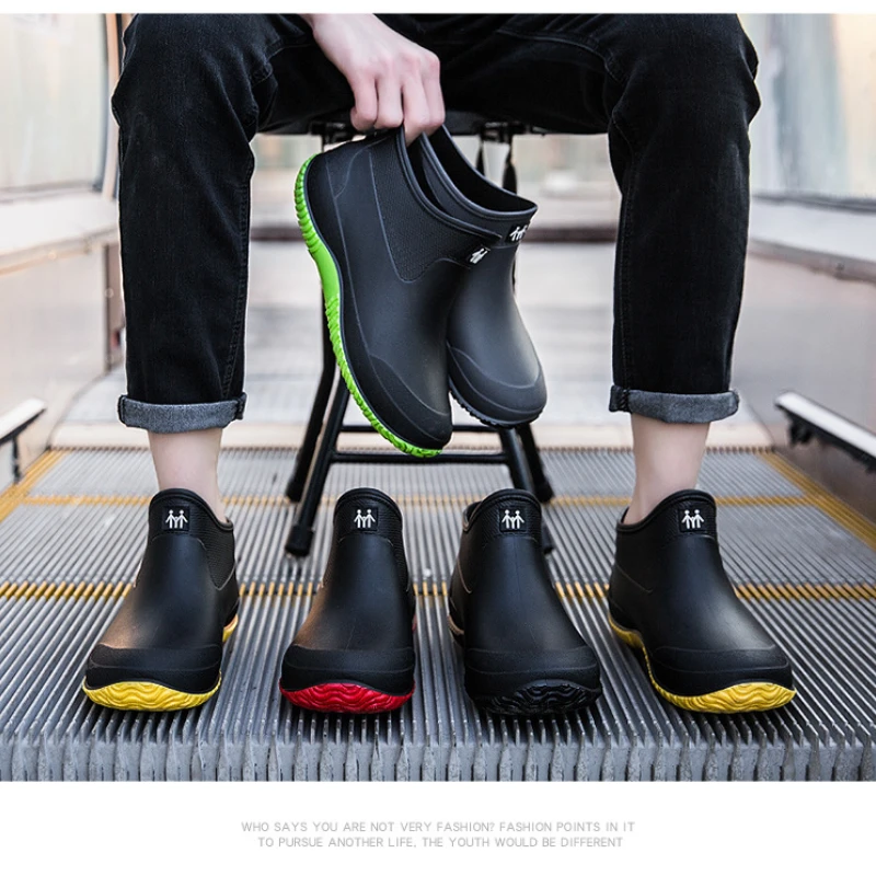 Botas hombre de agua mujer lluvia Botas de lluvia antideslizantes de silicona para hombre, zapatos de de cocina impermeables, botas de seguridad para parejas, botines de lluvia 2021| | - AliExpress