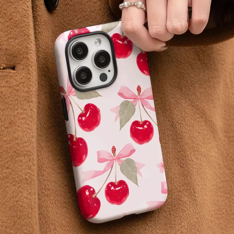 Pink Cherry 2-in-1 Film Shell Phone Case