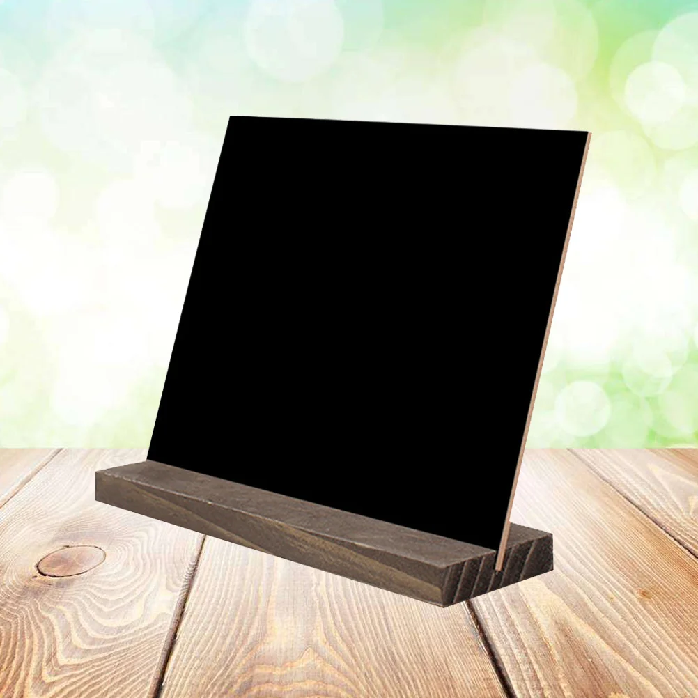 Mini Tabletop Chalkboard Signs Black Rustic Wood Base Stands Removable Board Liquid Chalk Markers Clear Images