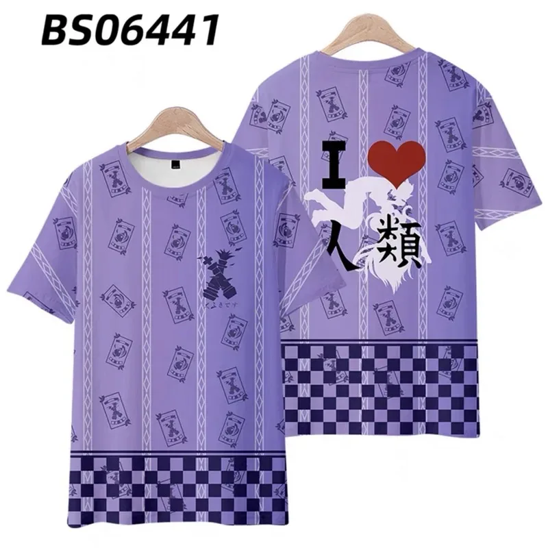 No game lifeless 3d print t-shirt summer round neck short sleeve kimono anime japanese streetwear 2024