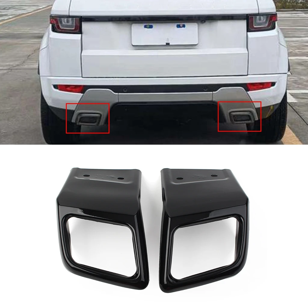 

1Pair Glossy Black Car Rear Bumper Exhaust Tube Trim Fit For Land Rover Range Rover Evoque 2010-2018 Car Accessories