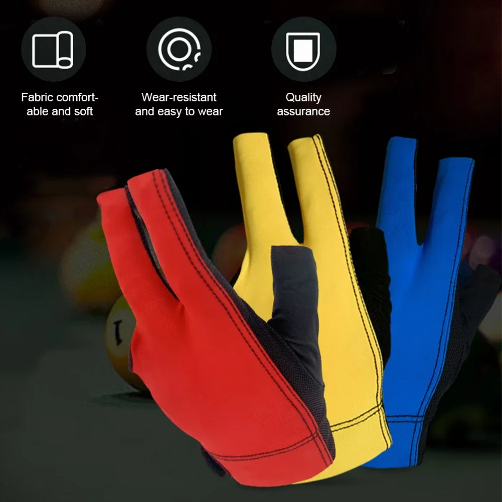 1Pc High Quality Snooker Billiard Cue Glove Pool Left Hand Open Three Finger Accessory Fitness Accessories for Men and Women