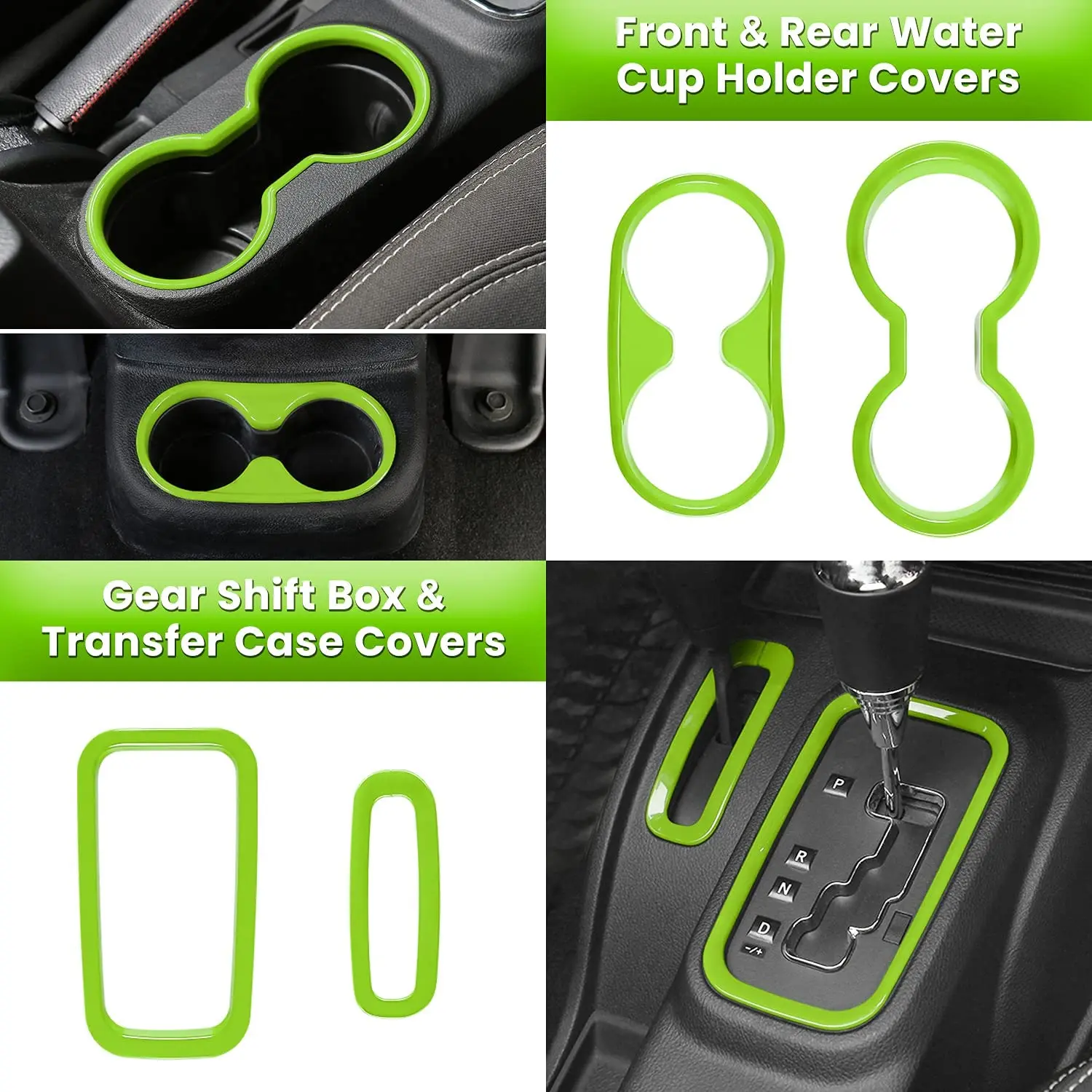 18 PCS Full Set Interior Decoration Trim Kit for Jeep Wrangler Steering  Wheel Center Console Door Handle Cup Holder Cover AliExpress