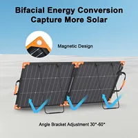 Panneau solaire bifacial Balkonkraftwerk 100W/200W/400W 20V/40V, chargeur solaire portable pliable, générateur pour camping, camping-car, bateau, urgence 2