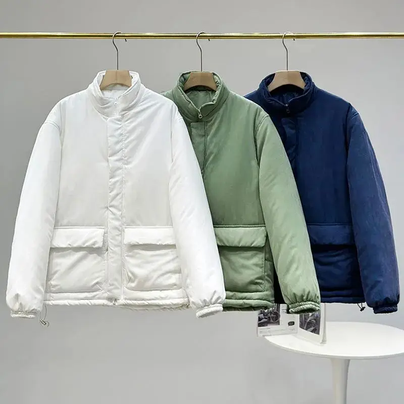 

Men's 2024 New Fashion Casual Loose Version of Cotton-padded Jacket Coat Jacket Retro Long Sleeve Zipper Coat Jacket.