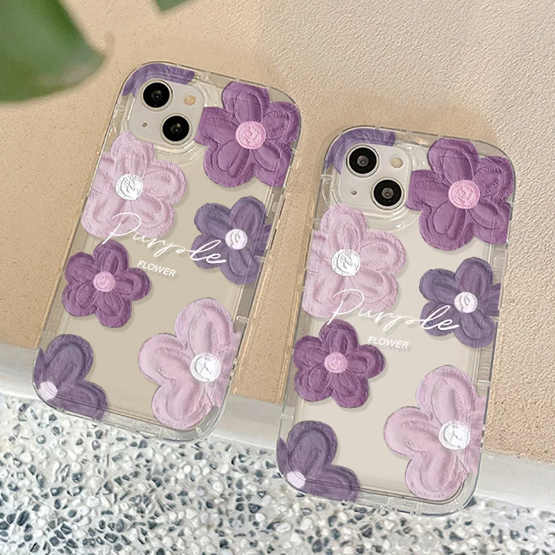 Vibrant Purple Floral Soft Phone Case Back Cover