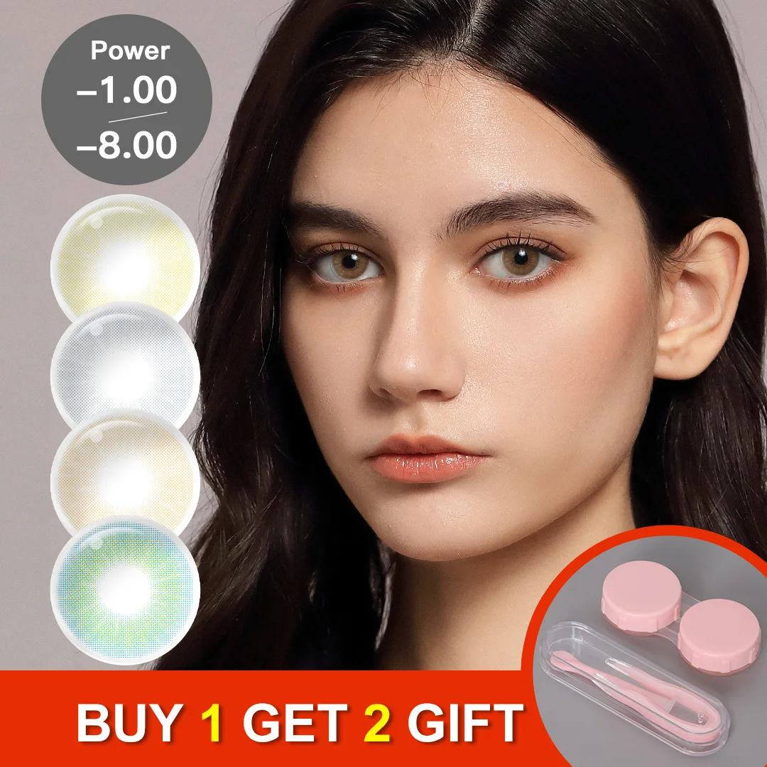 Colored Contact Lenses With Degree Power Prescription Colors Lenses With Diopters Natural Color Beauty Pupils lens Free Shipping