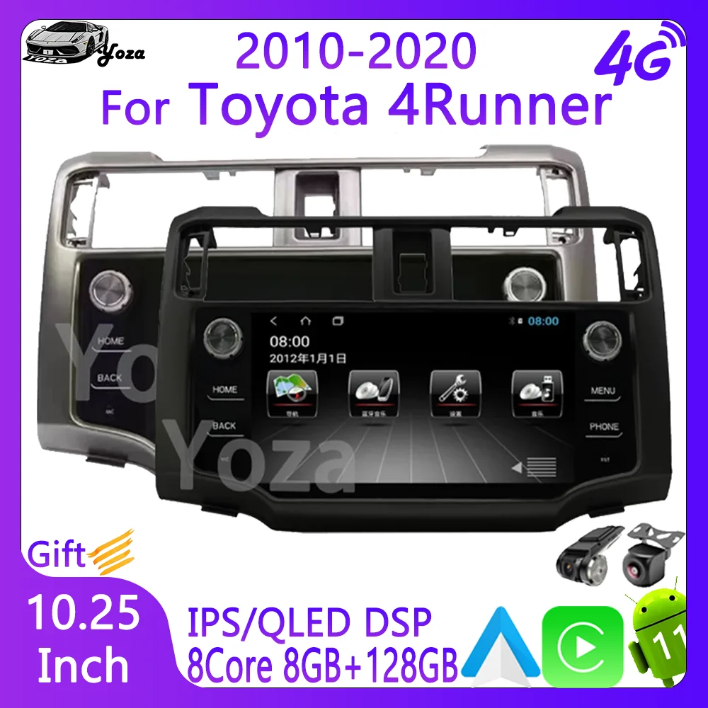 

Yoza Carplay Car Radio For Toyota 4Runner 2010-2020 Android12 Touch Screen Multimedia Player GPS Navigation Stereo 4G 5G WIFI