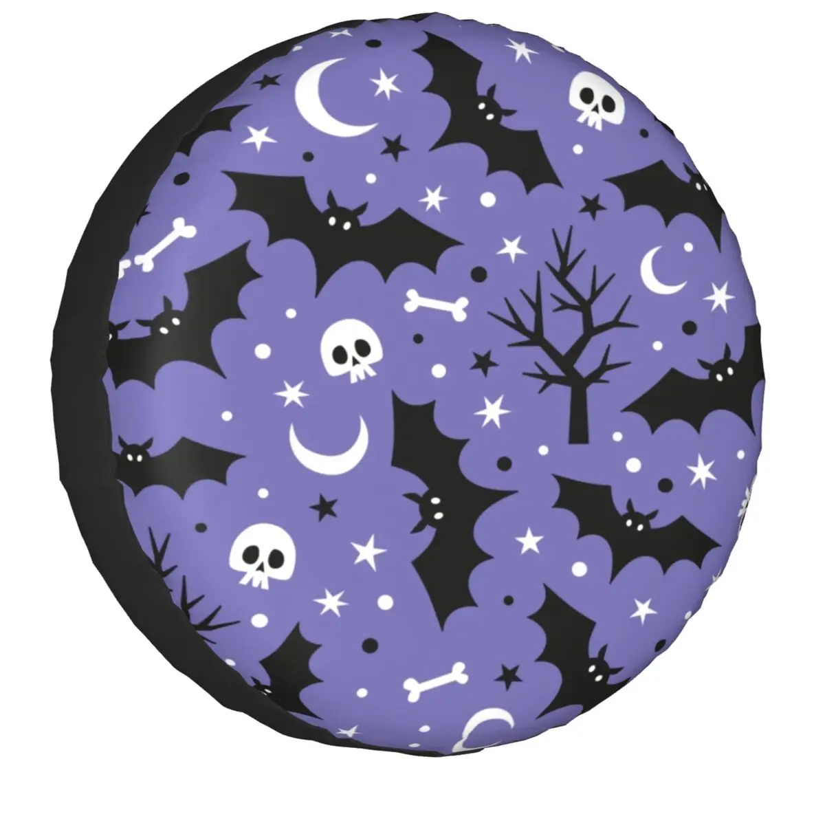 Halloween Spooky Bats Skull Spare Tire Cover For Jeep Camper Goth Occult Witch Car Wheel Protector Covers 14" 15" 16" 17" Inch