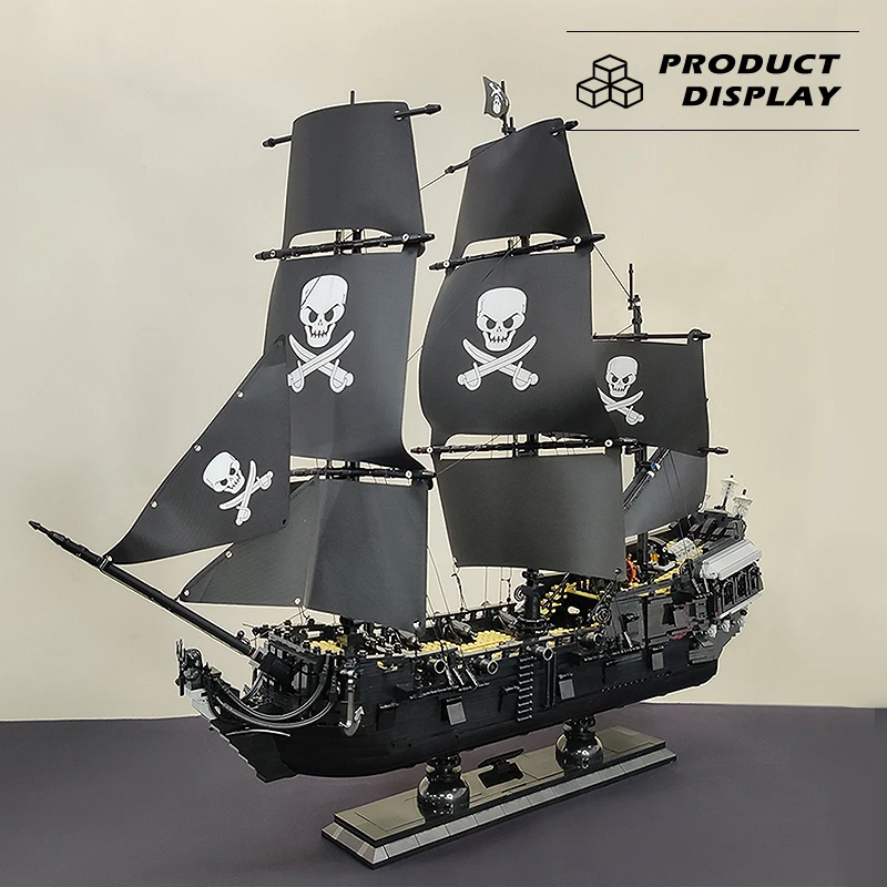 Black Pearl Pirate Ship Model Building Blocks Assembly Bricks Big