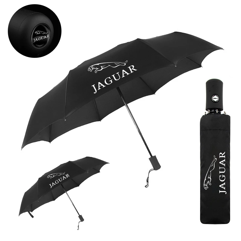 Automatic Reflective Reverse Three Folding Inverted Windproof Umbrellas For Jaguar Xf Xj Ftype