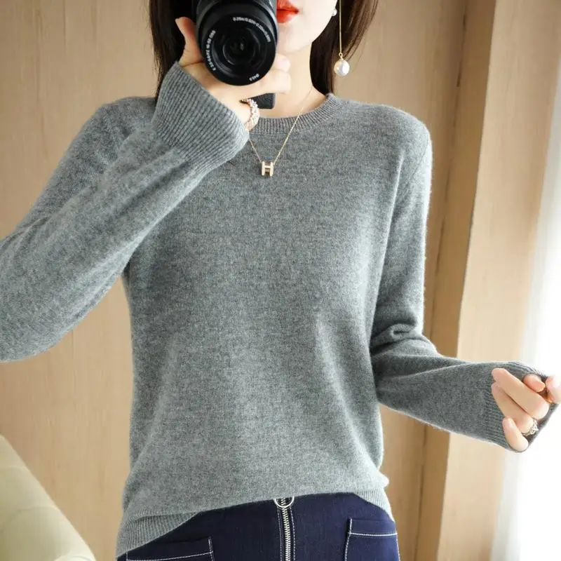 2024 Women Sweater Spring Autumn Long Sleeve O-neck Pullovers Warm Bottoming Shirts Korean Fashion Sweater Knitwear Soft Jumpers images - 6