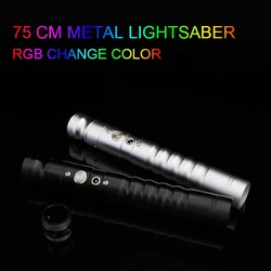 Rgb Lightsaber Metal Handle 7Color Changing Sound Effect Laser Light Saber Children Cosplay Toy Christmas Gift