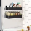 2/4Pack Magnetic Storage Baskets for Refrigerator Side – No-Drill Wall-Mounted Spice Racks,Kitchen Organizer for Washing Machine 3
