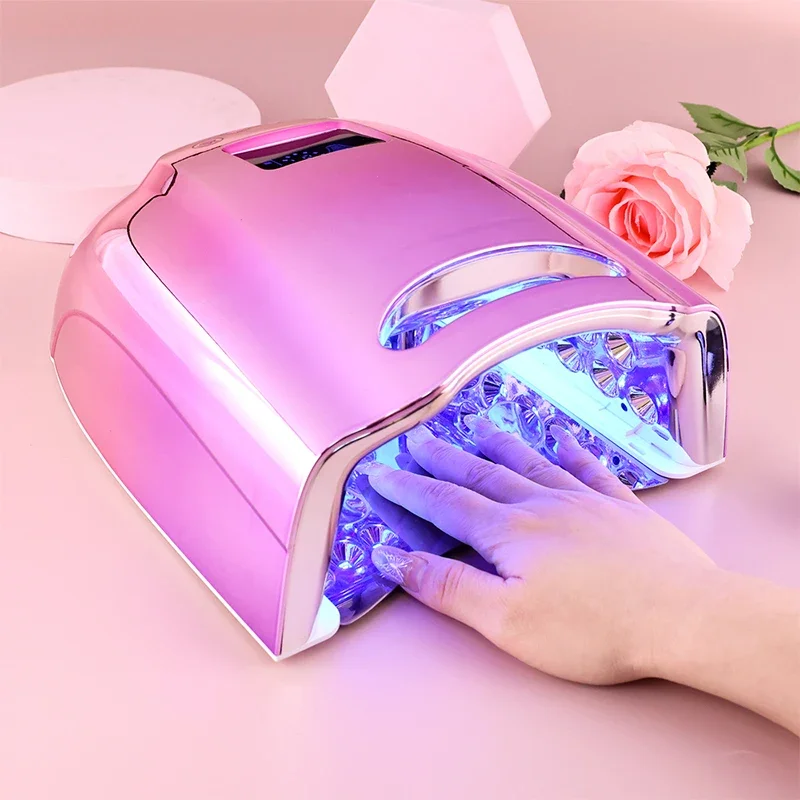 128W Cordless UV Nail Lamp 45 LEDs Professional Nail Dryer Fast Dry Wireless for Curing All Gel Nail Polish Manicure Polish 2