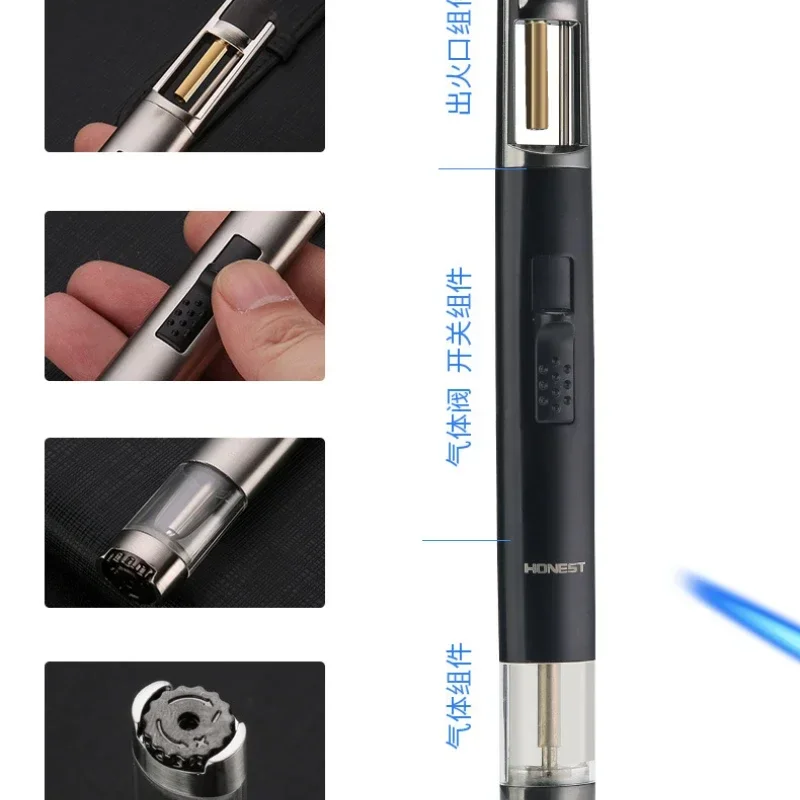 HONEST-Airbrush Torch Turbo Lighter, Windproof Cigar Lighter, Unusual Metal Jet, Butane Gas Pipe Welding Lighter, Kitchen Gadget 5