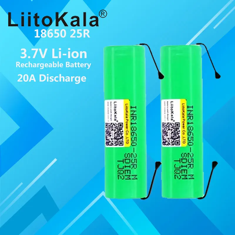 Hot 1-20 Pz/Lotto Batteria Originale Liitokala 18650 2500Mah Inr18650 25Rm 20A Batterie Al Litio A Scarica